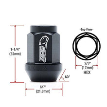 Load image into Gallery viewer, 7075-T6 Aluminum Tapered Lug Nuts M10x1.25mm 17mm Hex Head 60 Conical Seat (Pack of 16) for ATV Quads