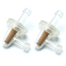 Load image into Gallery viewer, Inline Fuel Filter - APE RACING Universal Small 90 Degree Fuel Filters (Pack of 2) for 1/4 Fuel Line Gas Engine Motorcycle Bike Scooter ATV Quads