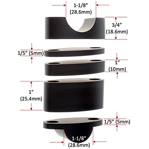 APE RACING Billet Aluminum Handlebar Risers Adjustable Raise Height for 1 1/8" 28.6mm Bars Motorcycle ATV Dirt Bike Quad (1-1/8", Black)