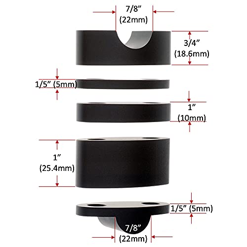 APE RACING Billet Aluminum Handlebar Risers Adjustable Raise Height for 7/8 22mm Bars Motorcycle ATV Dirt Bike Quad (7/8", Black)