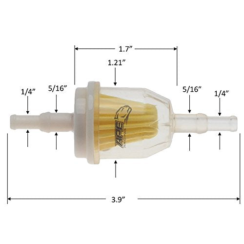 Fuel Filter Replacement - APE Racing Universal Fuel Filters (Pack of 2) For Stens 120-436 Kohler 25 050 22-S John Deere AM116304 Exmark 109585 Bobcat 38666 Onan 149-2206-01 Gravely 21541500