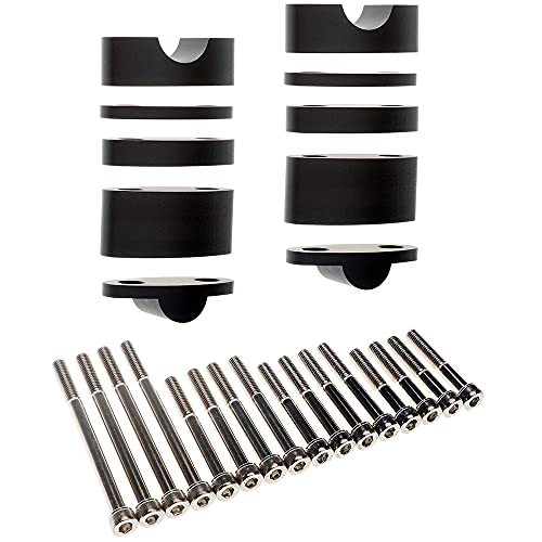 APE RACING Billet Aluminum Handlebar Risers Adjustable Raise Height for 7/8 22mm Bars Motorcycle ATV Dirt Bike Quad (7/8", Black)