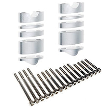 Load image into Gallery viewer, APE RACING Billet Aluminum Handlebar Risers Adjustable Raise Height for 7/8" 22mm Bars Motorcycle ATV Dirt Bike Quad (7/8", Silver)