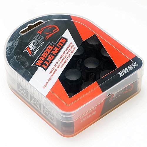 7075-T6 Aluminum Lug Nuts M10x1.25mm 17mm Hex Head Flat Base (Pack of 16) For ATV Quads