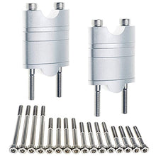 Load image into Gallery viewer, APE RACING Billet Aluminum Handlebar Risers Adjustable Raise Height for 7/8" 22mm Bars Motorcycle ATV Dirt Bike Quad (7/8", Silver)