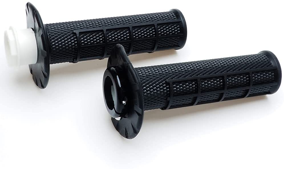 APE RACING Anti-Slip Lock-on Twist Throttle Handlebar Grips for Motorcycle Dirt bike Motocross (Black)