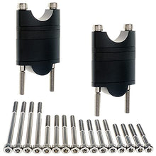 Load image into Gallery viewer, APE RACING Billet Aluminum Handlebar Risers Adjustable Raise Height for 1 1/8" 28.6mm Bars Motorcycle ATV Dirt Bike Quad (1-1/8", Black)