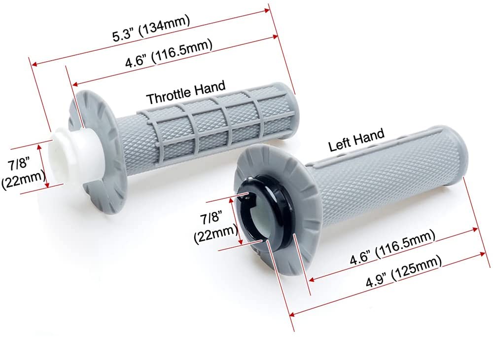 APE RACING Anti-Slip Lock-on Twist Throttle Handlebar Grips for Motorcycle Dirt bike Motocross (Black)