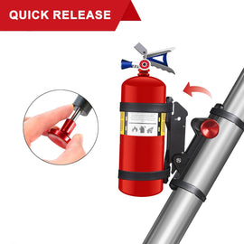 APE RACING Universal Billet Aluminum Quick Release Fire Extinguisher Roll Bar Mount Holder for UTV/ATV Off-Road Vehicles
