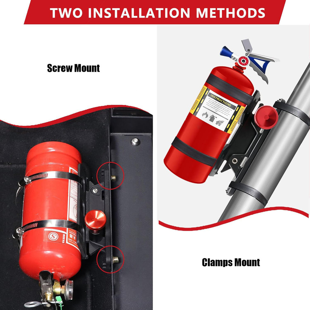 APE RACING Universal Billet Aluminum Quick Release Fire Extinguisher Roll Bar Mount Holder for UTV/ATV Off-Road Vehicles