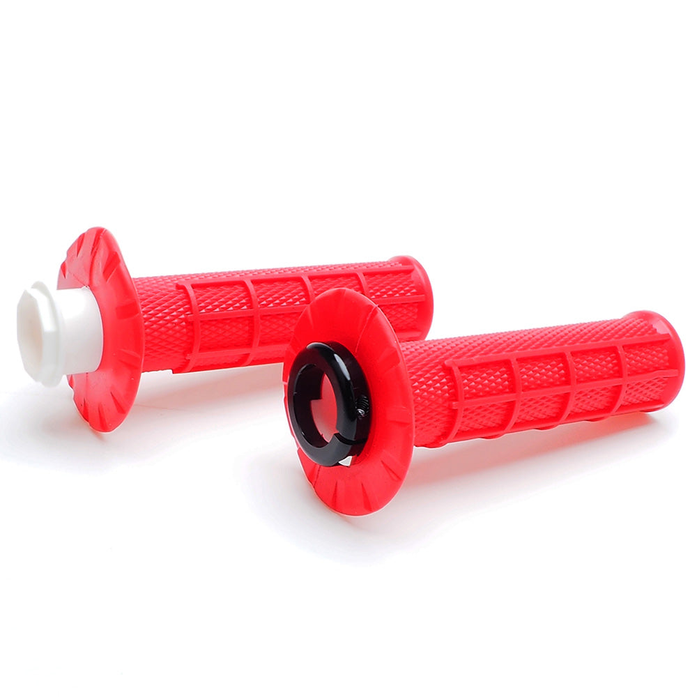 APE RACING Anti-Slip Lock-on Twist Throttle Handlebar Grips for Motorcycle Dirt bike Motocross (Red)