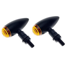 画像をギャラリービューアに読み込む, Motorcycle turn signals - APE RACING Classic Bullet Style Metal Blinker Indicators Bulb Lights Universal fit Motorcycle with 10mm Holes Thread (Black + Amber Lenses)