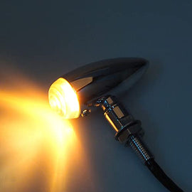 Motorcycle turn signals - APE RACING Classic Bullet Style Metal Blinker Indicators Bulb Lights Universal fit Motorcycle with 10mm Holes Thread (Chrome + Smoke Lenses)