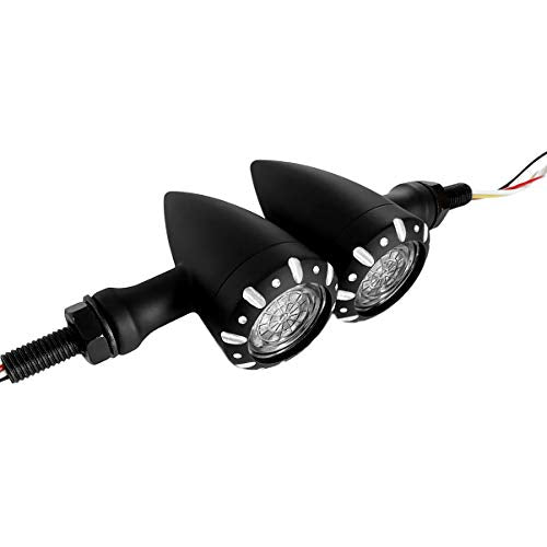 APE RACING Motorcycle Metal LED Taillight Turn Signals with Running Braking Rear Lights Black M10