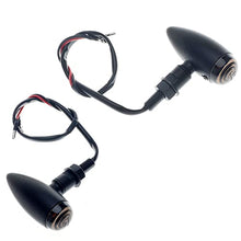 Charger l&#39;image dans la galerie, Motorcycle turn signals - APE RACING Classic Bullet Style Metal Blinker Indicators Bulb Lights Universal fit Motorcycle with 10mm Holes Thread (Black + Somke Lenses)