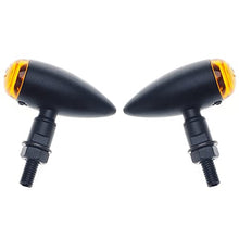 画像をギャラリービューアに読み込む, Motorcycle turn signals - APE RACING Classic Bullet Style Metal Blinker Indicators Bulb Lights Universal fit Motorcycle with 10mm Holes Thread (Black + Amber Lenses)