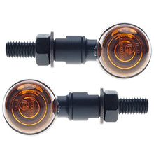 Laden Sie das Bild in den Galerie-Viewer, Motorcycle turn signals - APE RACING Classic Bullet Style Metal Blinker Indicators Bulb Lights Universal fit Motorcycle with 10mm Holes Thread (Black + Amber Lenses)