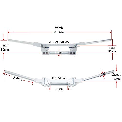 APE RACING Flex Handlebar Oversized 1-1/8" Silver Bar For Enduro Dirt bike MX ATV Quad