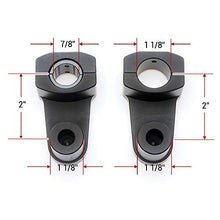 Laden Sie das Bild in den Galerie-Viewer, APE RACING Pivoting Handlebar Clamp Risers 2&quot; Raise Black For 7/8&quot; or 1 1/8&quot; Handlebars Mount To 1-1/8&quot; Stem Clamp