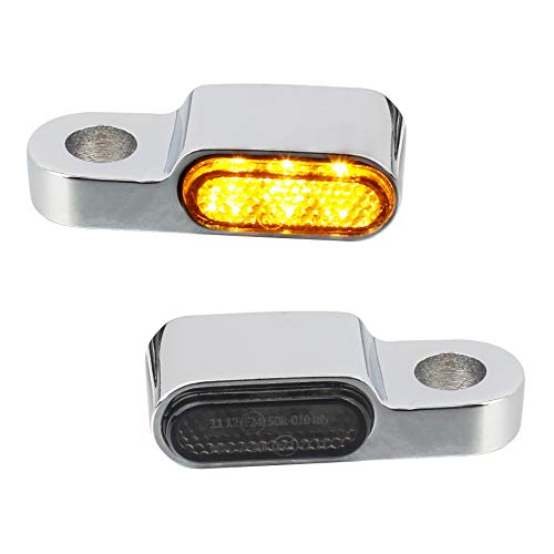 APE RACING Mini LED Turn Signals Handlebar Brake Clutch Marker Mini Lights Chrome