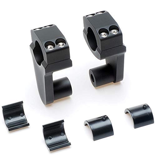 APE RACING Pivoting Handlebar Clamp Risers 2" Raise Black For 7/8" or 1 1/8" Handlebars Mount To 7/8" Stem Clamp