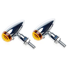 画像をギャラリービューアに読み込む, Motorcycle turn signals - APE RACING Classic Bullet Style Metal Chrome Blinker Indicators Bulb Lights with Amber Lenses Universal fit Motorcycle with 10mm Holes Thread