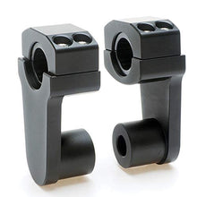 Load image into Gallery viewer, APE RACING Pivoting Handlebar Clamp Risers 2&quot; Raise Black For 7/8&quot; or 1 1/8&quot; Handlebars Mount To 1-1/8&quot; Stem Clamp