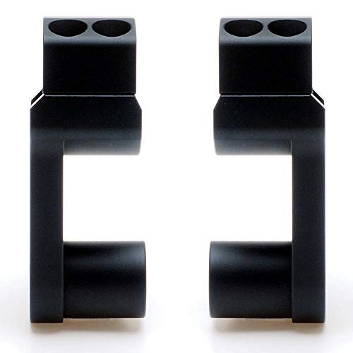 APE RACING Pivoting Handlebar Clamp Risers 2" Raise Black For 7/8" or 1 1/8" Handlebars Mount To 7/8" Stem Clamp