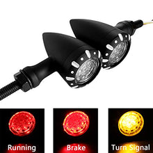Charger l&#39;image dans la galerie, APE RACING Motorcycle Metal LED Taillight Turn Signals with Running Braking Rear Lights Black M10