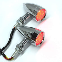 Load image into Gallery viewer, APE RACING Motorcycle Metal Vintage LED Turn Signals Running Tail Lights Chrome M10