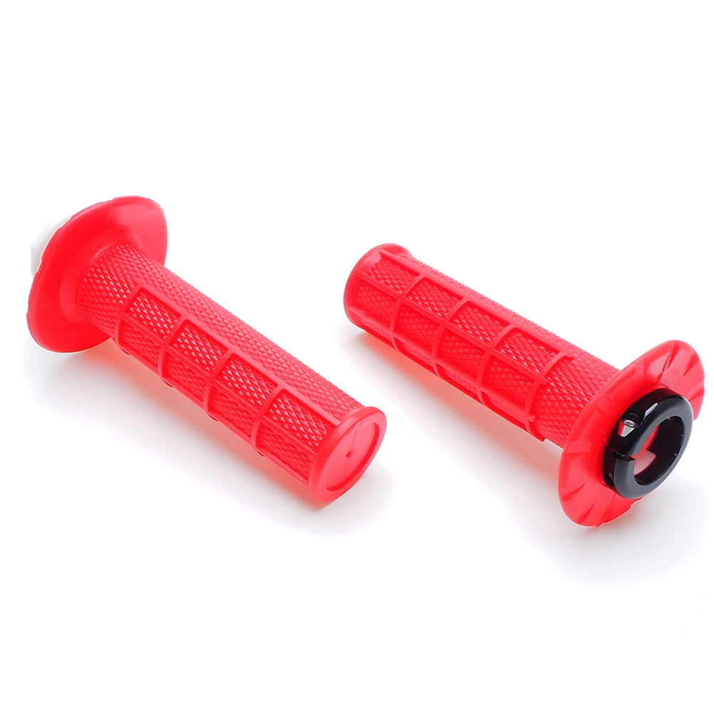 APE RACING Anti-Slip Lock-on Twist Throttle Handlebar Grips for Motorcycle Dirt bike Motocross (Red)