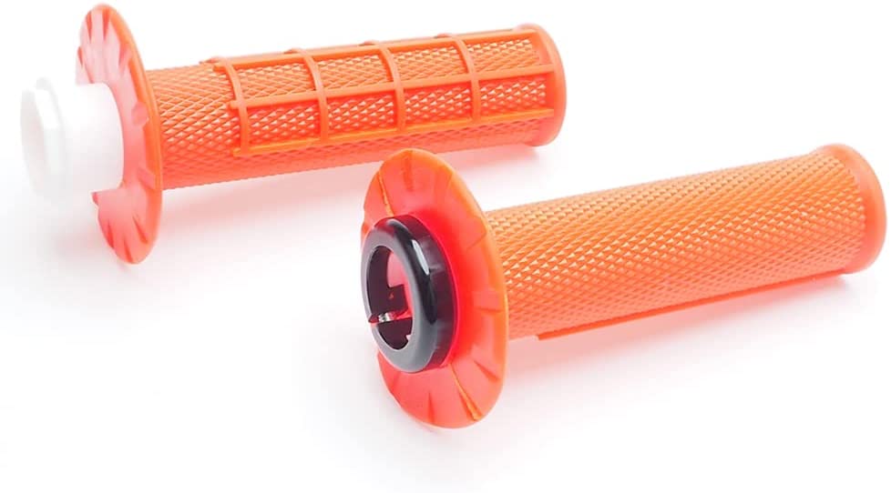 APE RACING Anti-Slip Lock-on Twist Throttle Handlebar Grips for Motorcycle Dirt bike Motocross (Orange)