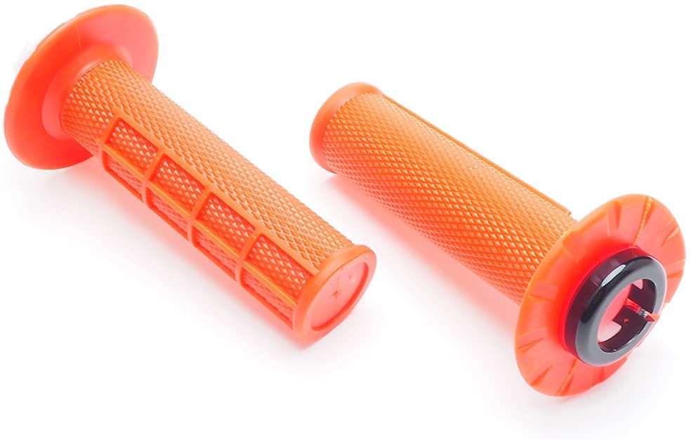 APE RACING Anti-Slip Lock-on Twist Throttle Handlebar Grips for Motorcycle Dirt bike Motocross (Orange)