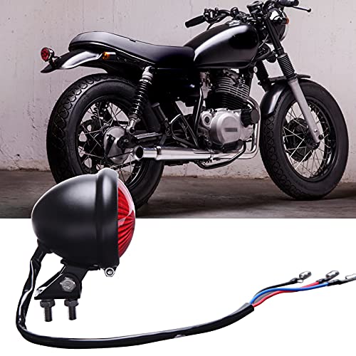 APE RACING Motorcycle Metal Tail Light Red Running Brake Stop Taillight Compatible With Chopper Bobber Cafe Racer Vintage Bikes