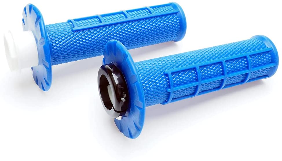 APE RACING Anti-Slip Lock-on Twist Throttle Handlebar Grips for Motorcycle Dirt bike Motocross (Blue)