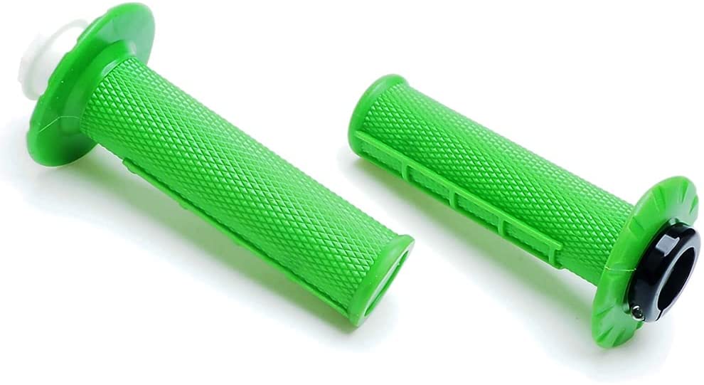 APE RACING Anti-Slip Lock-on Twist Throttle Handlebar Grips for Motorcycle Dirt bike Motocross (Green)