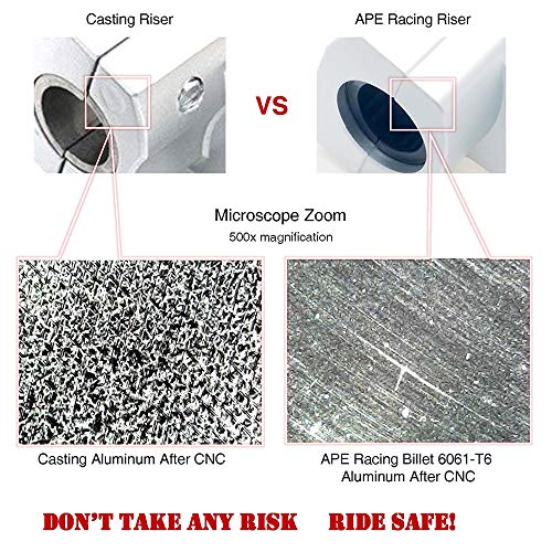 APE RACING Pivoting Handlebar Clamp Risers 2" Raise Black For 7/8" or 1 1/8" Handlebars Mount To 7/8" Stem Clamp