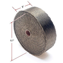 Load image into Gallery viewer, Exhaust Header Heat Wrap - APE Racing Basalt Lava Twill Weave Muffler Pipe Shield Tape Roll 2&quot; x 50&#39; For ATV Motorcycle Car UTV, Titanium Wraps with 8pcs Stainless Steel Zip Ties