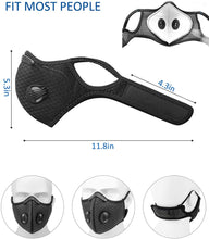 画像をギャラリービューアに読み込む, Sports Face Mask (Pack of 2 Masks) Reusable with Filters for Outdoor Protection