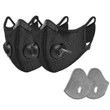 Load image into Gallery viewer, Sports Face Mask (Pack of 2 Masks) Reusable with Filters for Outdoor Protection