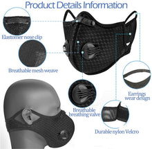Laden Sie das Bild in den Galerie-Viewer, Sports Face Mask (Pack of 2 Masks) Reusable with Filters for Outdoor Protection
